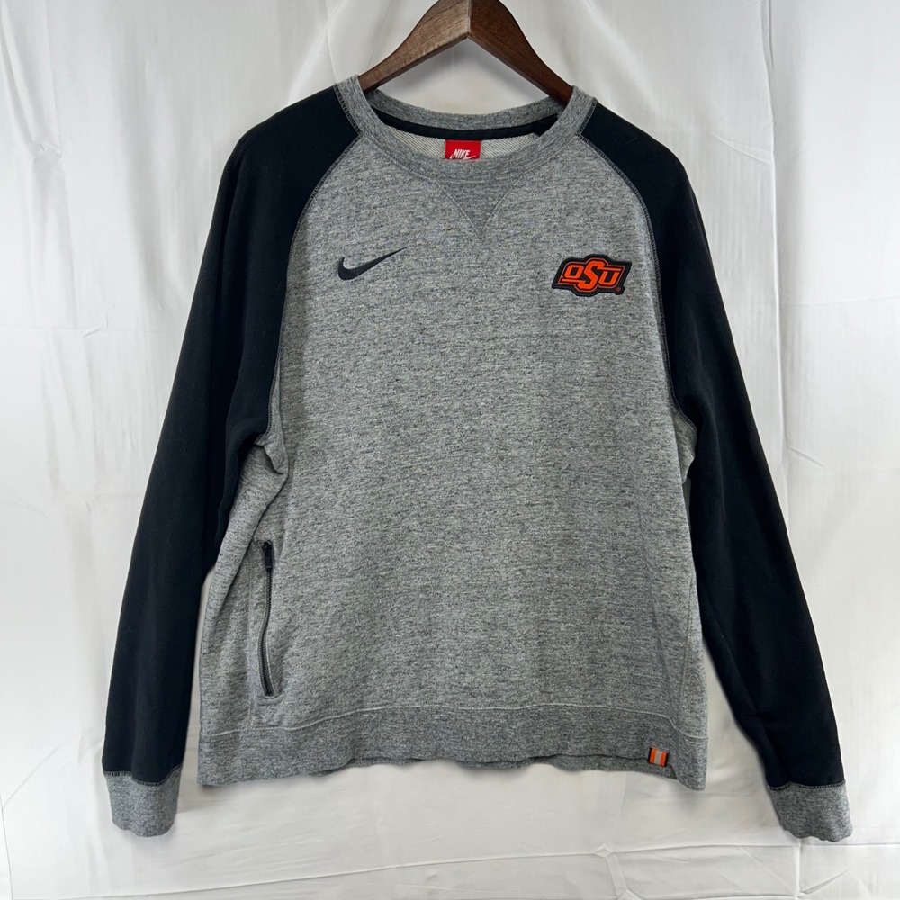 Nike Oklahoma State Cowboys Sweatshirt Mens XL Gray Black OSU Crewneck